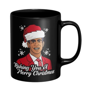 Rishing You A Merry Christmas Mug - Black