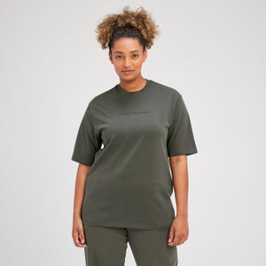 MP moteriški „Rest Day Oversized“ marškinėliai – Pilkai žalia