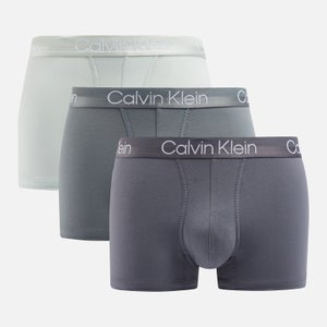 Calvin Klein Men's 3-Pack Trunks - Beloved Blue/Asphalt Grey/Dragon Fly