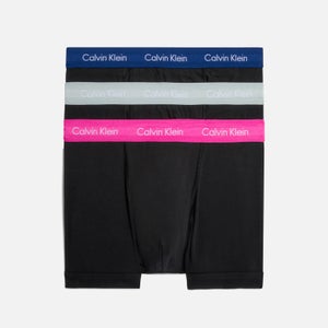 Calvin Klein Logo Waistband Cotton-Blend Trunks 3-Pack