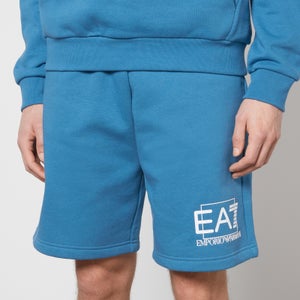 EA7 Visibility Fleece-Back Cotton-Blend Jersey Shorts