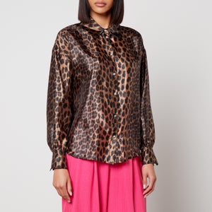CRAS Gina Leopard-Print Satin Shirt