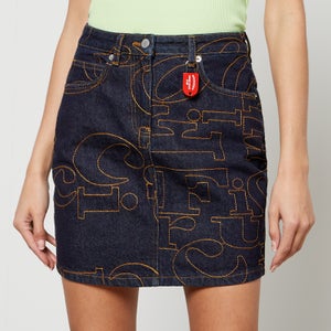 Fiorucci Embroidered Denim Mini Skirt