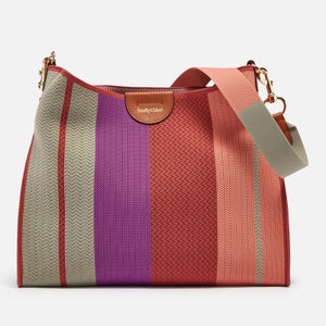 See by Chloé Joan Hobo Striped Crochet-Knit Tote Bag