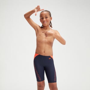 HyperBoom Logo Splice-Schwimmhose für Jungen Marineblau/Orange