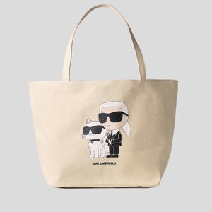 Karl Lagerfeld Ikonik 2.0 Artwork Cotton Tote Bag
