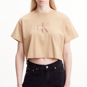 Calvin Klein Jeans Cotton-Blend Jersey Cropped T-Shirt