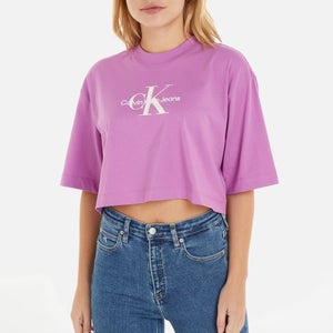 Calvin Klein Jeans Cotton-Blend Jersey Cropped T-Shirt