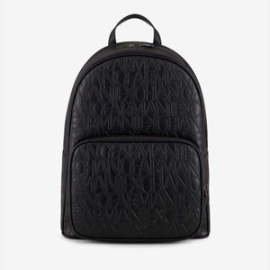 Armani Exchange Men's Allover Logo Backpack - Black