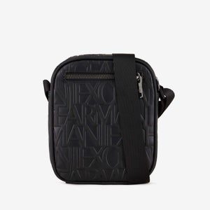 Armani Exchange Allover Monogrammed Leather Messenger Bag