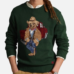 Polo Ralph Lauren Bear Intarsia-Knit Cotton Jumper