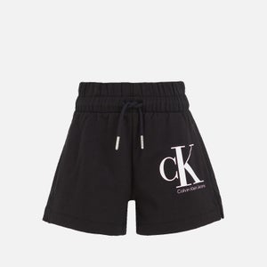 Calvin Klein Girls Monogram Reveal Print Shorts - CK Black