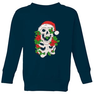 Sea of Thieves Festive Skeleton Kids' Sweatshirt - Navy