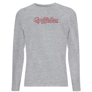 Harry Potter Gryffindor Script Unisex Long Sleeve T-Shirt - Grey