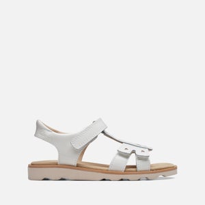 Clarks Kids' Crown Beat Patent Sandals - White