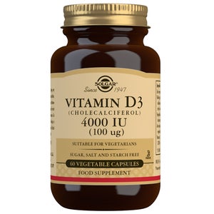 Solgar Vitamins Vitamin D3 (Cholecalciferol) 4000 IU (100 µg) Vegetable Capsules x 60