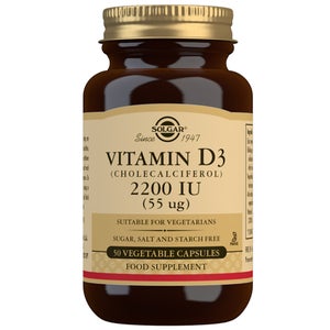 Solgar Vitamins Vitamin D3 (Cholecalciferol) 2200 IU (55 µg) Vegetable Capsules x 50