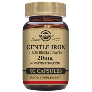 Solgar Minerals Gentle Iron (Iron Bisglycinate) 20 mg Vegetable Capsules x 90