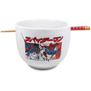 Marvel Spider-Man Ceramic Ramen Bowl with Chopsticks