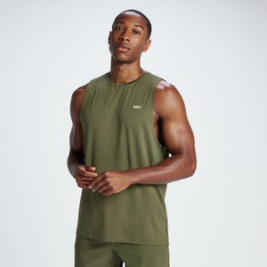 MP muška majica za vježbanje bez rukava - maslinasto zelena