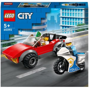 LEGO City: La Course-Poursuite de la Moto de Police, Jouet Voiture de Course et 2 Policiers (60392)