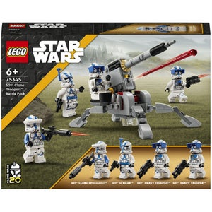 LEGO Star Wars: Pack de Combat des Clone Troopers de la 501ème Légion, Jouet avec Canon (75345)