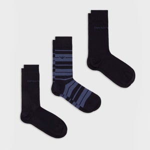 Emporio Armani Three-Pack Cotton-Blend Socks