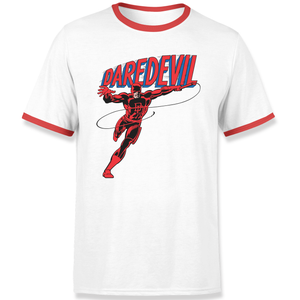 Marvel Daredevil Classic Logo Ringer T-Shirt - White/Red