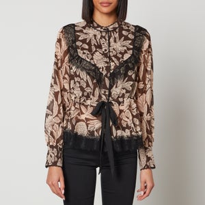Ted Baker Alness Lace-Trimmed Chiffon Blouse