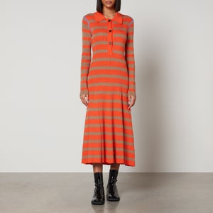 PS Paul Smith Stripped Cotton-Knit Midi Dress