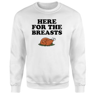 Here For The Breasts Sweatshirt - White