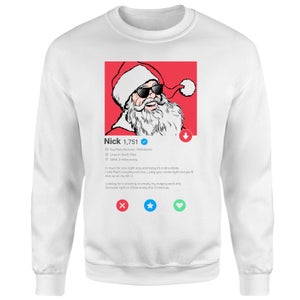 Santa Dating Profile NSFW Sweatshirt - White