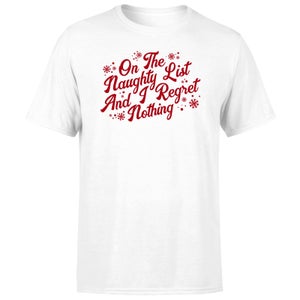On The Naughty List And I Regret Nothing Men's T-Shirt - White