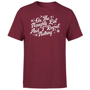 On The Naughty List And I Regret Nothing Men's T-Shirt - Burgundy