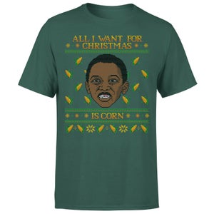 Corn Kid All I Want For Christmas Is Corn Men's T-Shirt - Green