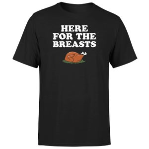 Here For The Breasts Men's T-Shirt - Black