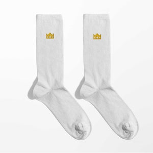 Conker Embroidered Socks - White