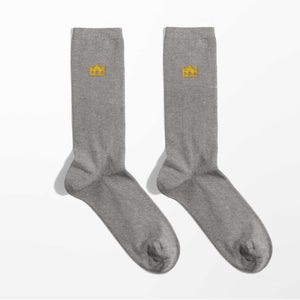 Conker Embroidered Socks - Grey