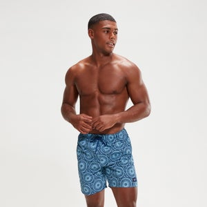 Men's Printed Leisure 18" Swim Shorts Blue