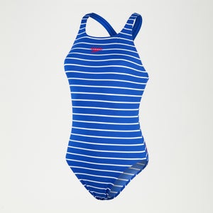 Maillot de bain Femme Eco Endurance+ Printed Medalist bleu/blanc