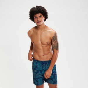 Men's Printed Leisure 16" Swim Shorts Blue/Aqua