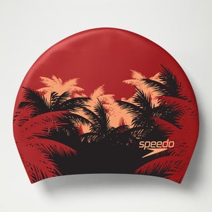 Gorro estampado para adultos con pelo largo, rojo oscuro