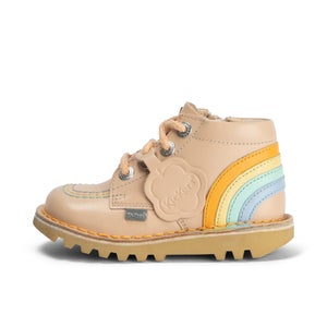 Infant Girls Kick Hi Rainbow Leather Beige