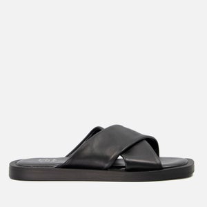 Dune Licorice Cross Front Leather Sandals