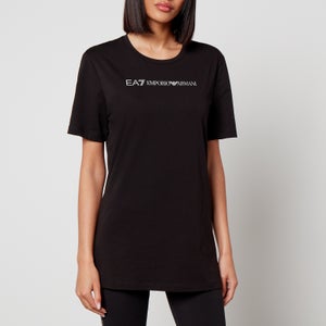 EA7 Train Shiny Logo-Printed Cotton-Jersey T-Shirt