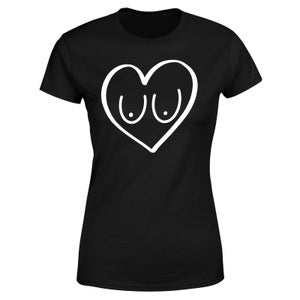 Breast Heart Women's T-Shirt - Black