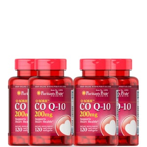 Puritan's Pride Coenzyme Q10 200mg - 120 Softgels Pack of 4