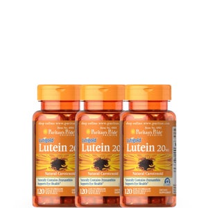 Puritan's Pride Lutein 20mg - 120 Softgels Pack of 3