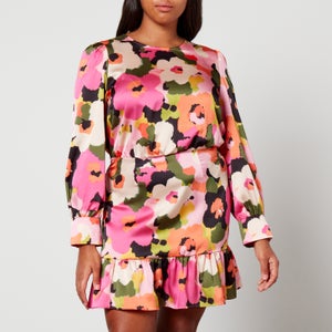 Never Fully Dressed Printed Crepe Mini Dress