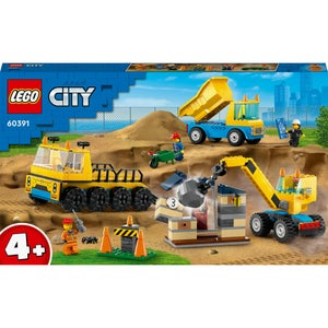 LEGO City: Construction Trucks & Wrecking Ball Crane Toys (60391)